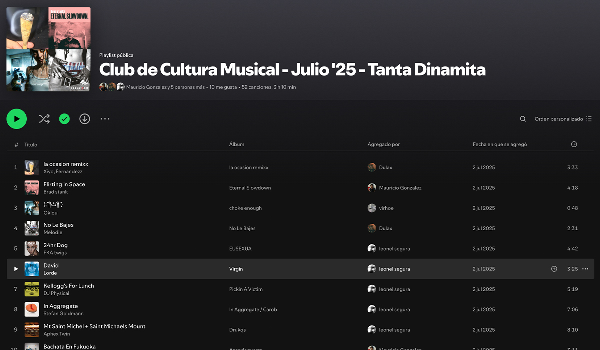Playlist, Vinilos y Conexiones con los miembros del Club